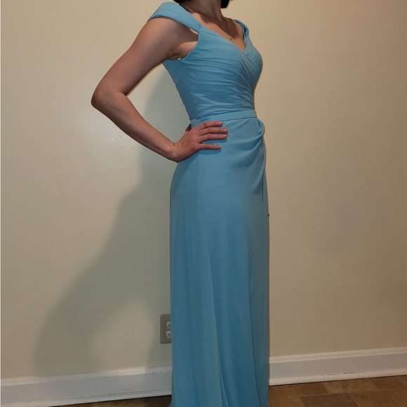 Blue Pool Bridesmaid Dress - Picture 5 of 9